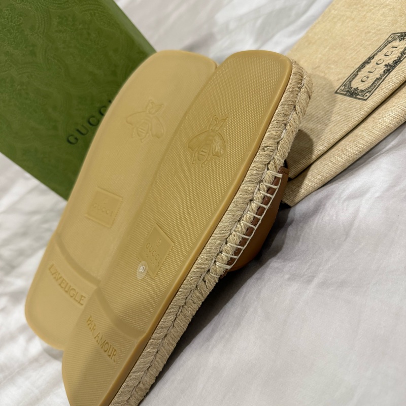 GUCCI皮革草編鞋-3