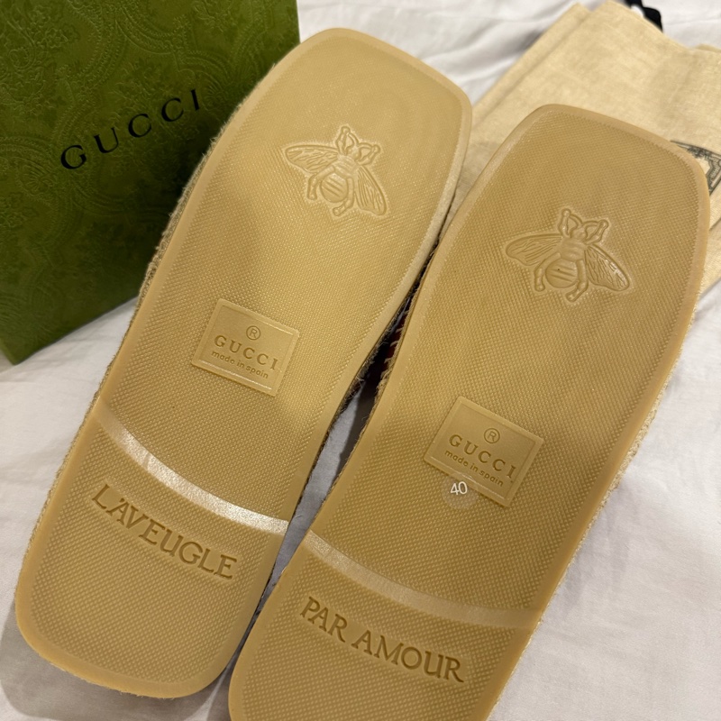 GUCCI皮革草編鞋-11
