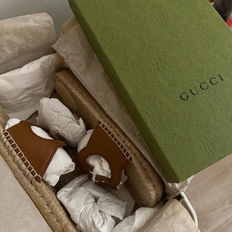 GUCCI皮革草編鞋-14