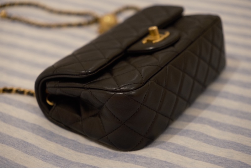 Chanel 黑色金球口蓋包 20cm flap bag 晶片款 有購證-4