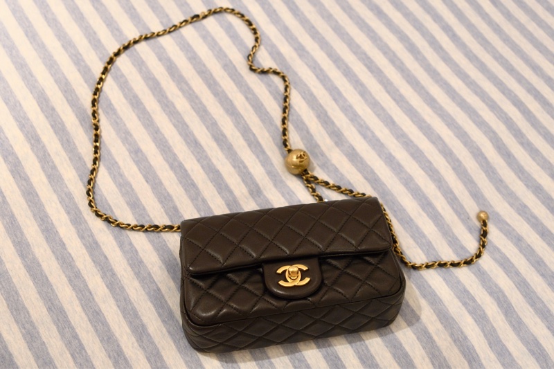 Chanel 黑色金球口蓋包 20cm flap bag 晶片款 有購證-7