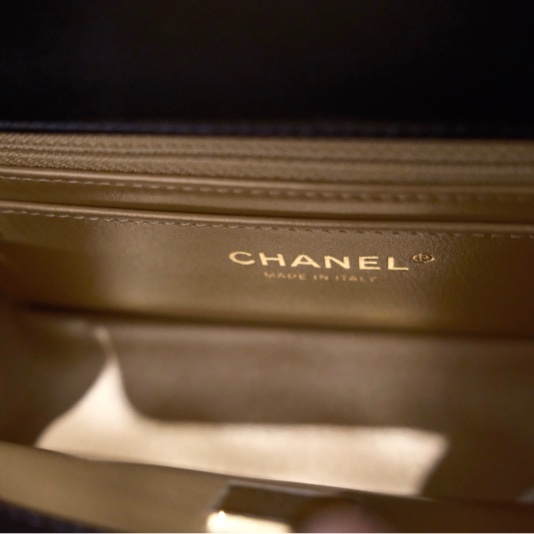 Chanel 黑色金球口蓋包 20cm flap bag 晶片款 有購證-12