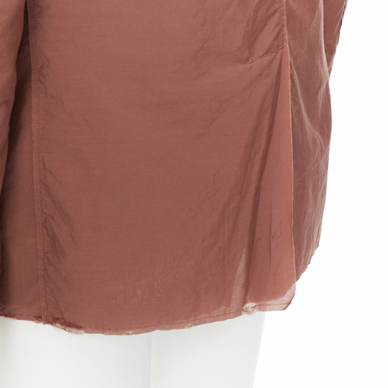 LANVIN Alber Elbaz brick red nylon cotton raw edge relaxed blazer US40 L-6