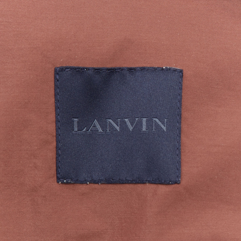 LANVIN Alber Elbaz brick red nylon cotton raw edge relaxed blazer US40 L-7