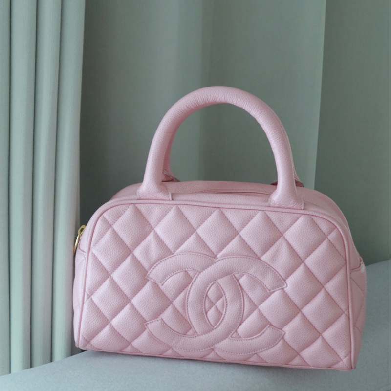 香奈兒 Chanel 保齡球包 中古 粉色-0