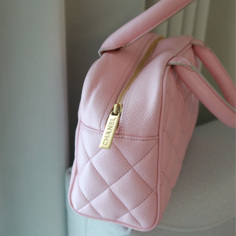 香奈兒 Chanel 保齡球包 中古 粉色-2