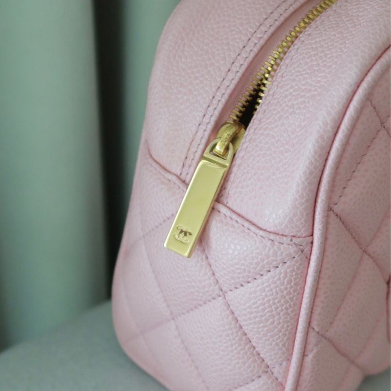 香奈兒 Chanel 保齡球包 中古 粉色-3