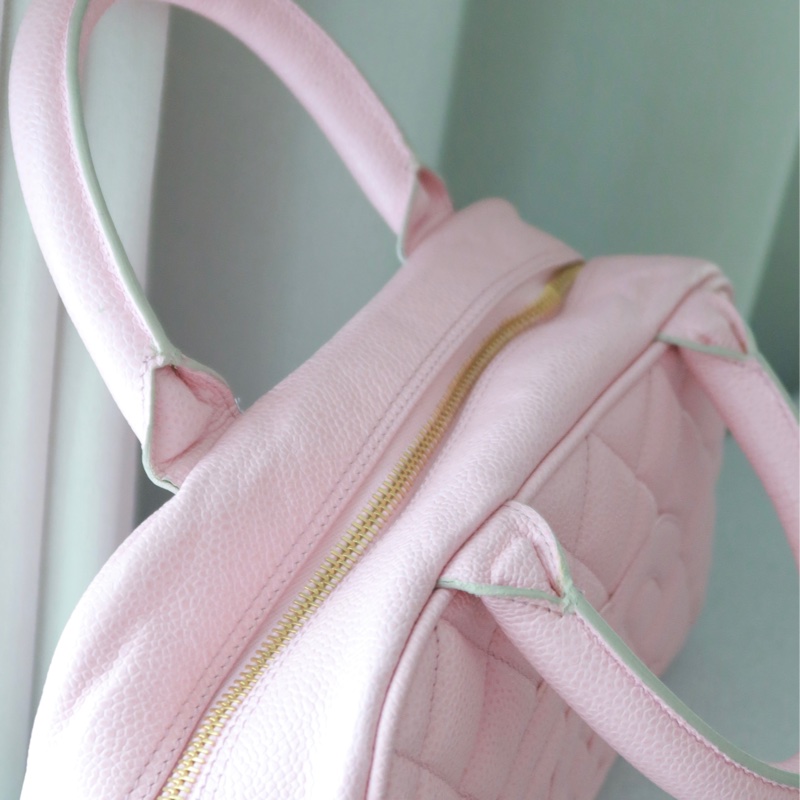 香奈兒 Chanel 保齡球包 中古 粉色-8