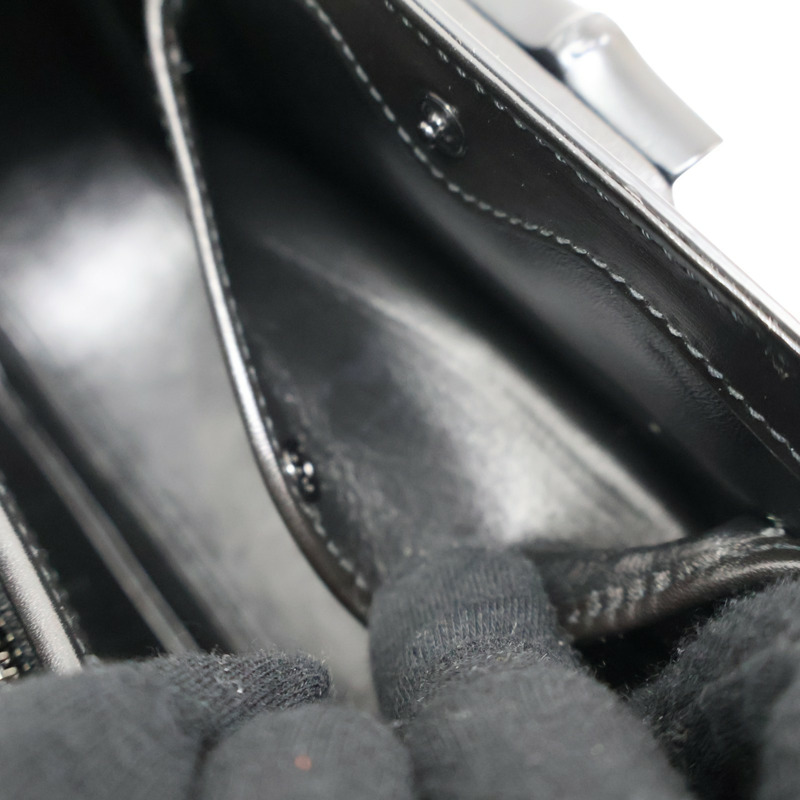 黑色皮革 Bamboo 1947 竹節兩用包 675797-7