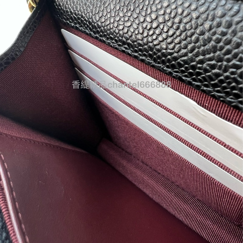 💗香緹國際精品💗 Chanel 黑金荔枝牛皮woc 閒置品-7