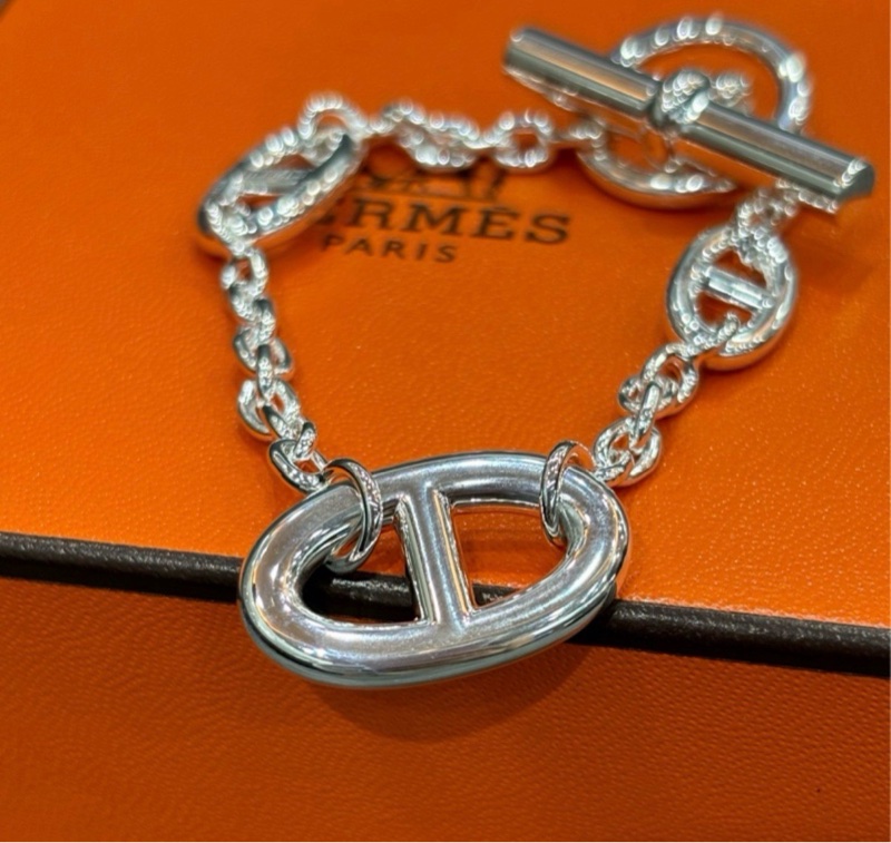 hermes 豬鼻子 925銀手環 farandole d’ancre-10