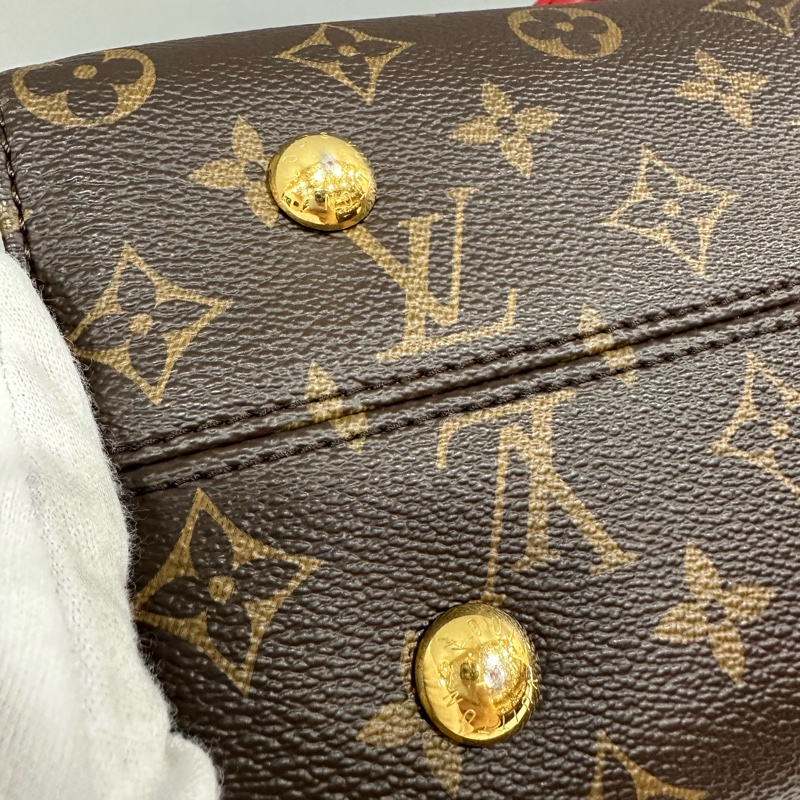 LV M41454 Tuileries 老花紅黑牛皮 手提肩背兩用包-7