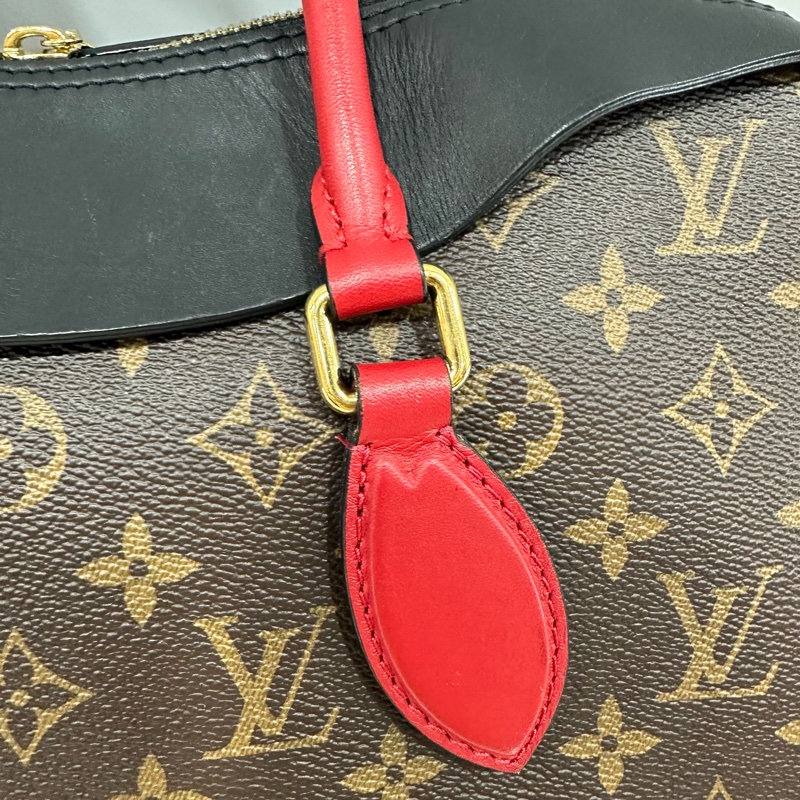 LV M41454 Tuileries 老花紅黑牛皮 手提肩背兩用包-10