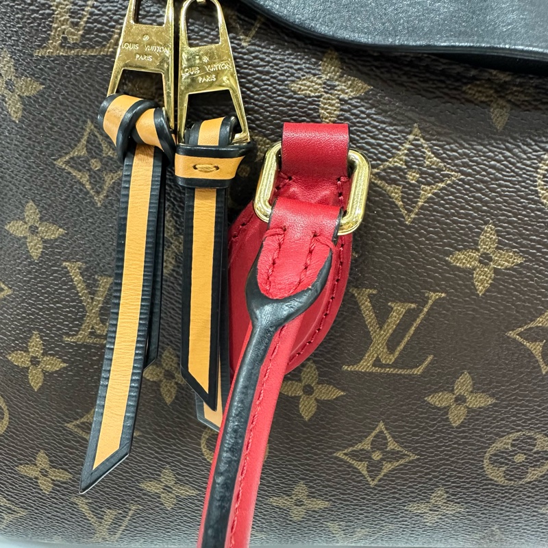 LV M41454 Tuileries 老花紅黑牛皮 手提肩背兩用包-17