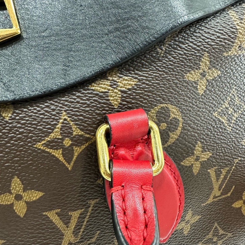 LV M41454 Tuileries 老花紅黑牛皮 手提肩背兩用包-18