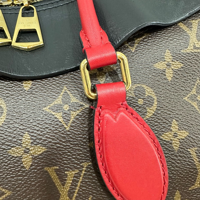 LV M41454 Tuileries 老花紅黑牛皮 手提肩背兩用包-20