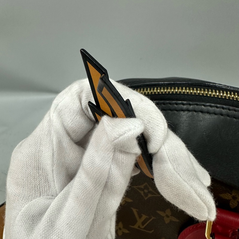 LV M41454 Tuileries 老花紅黑牛皮 手提肩背兩用包-22