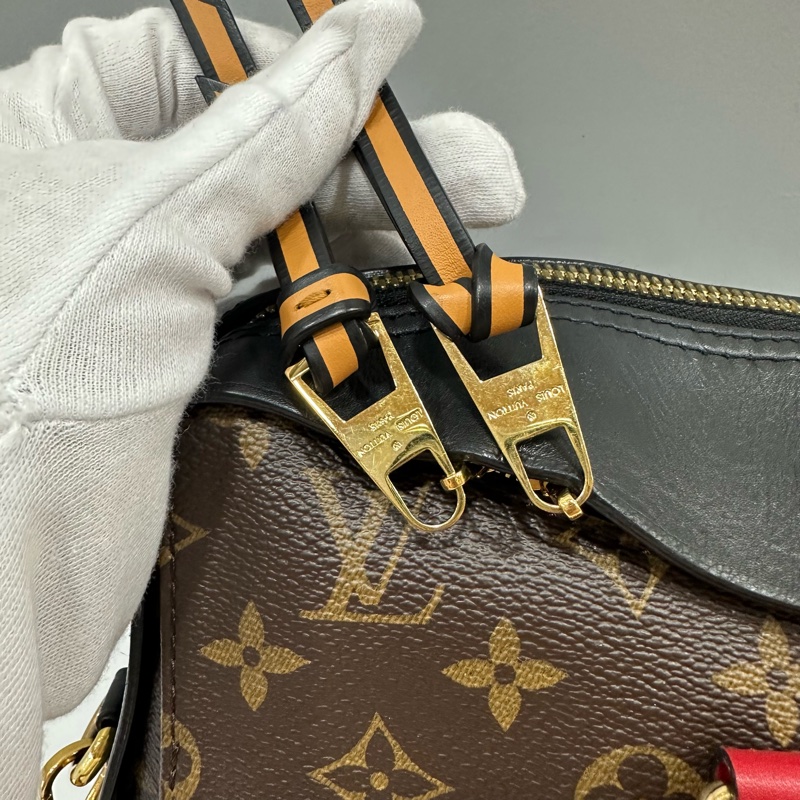 LV M41454 Tuileries 老花紅黑牛皮 手提肩背兩用包-23