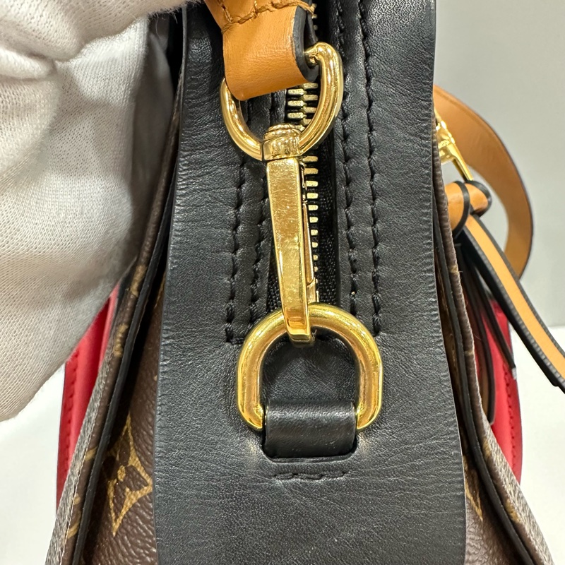 LV M41454 Tuileries 老花紅黑牛皮 手提肩背兩用包-30
