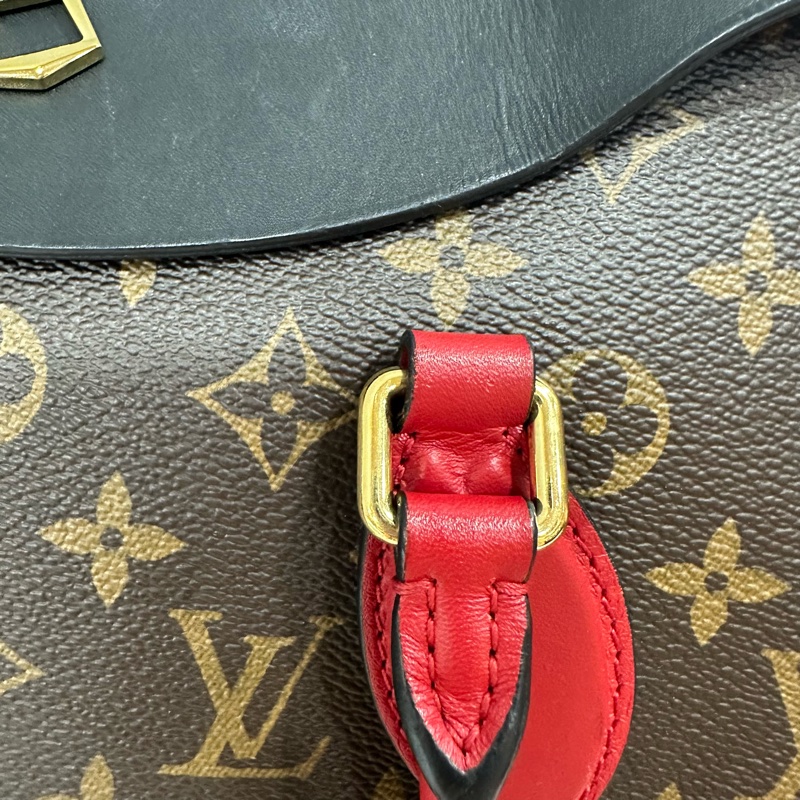 LV M41454 Tuileries 老花紅黑牛皮 手提肩背兩用包-33