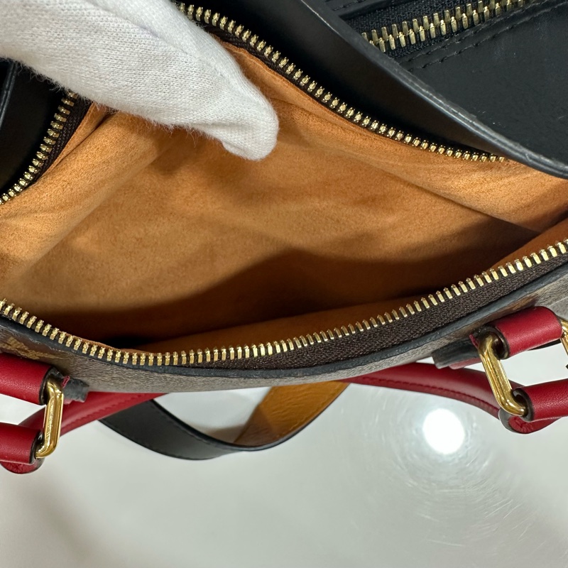 LV M41454 Tuileries 老花紅黑牛皮 手提肩背兩用包-35