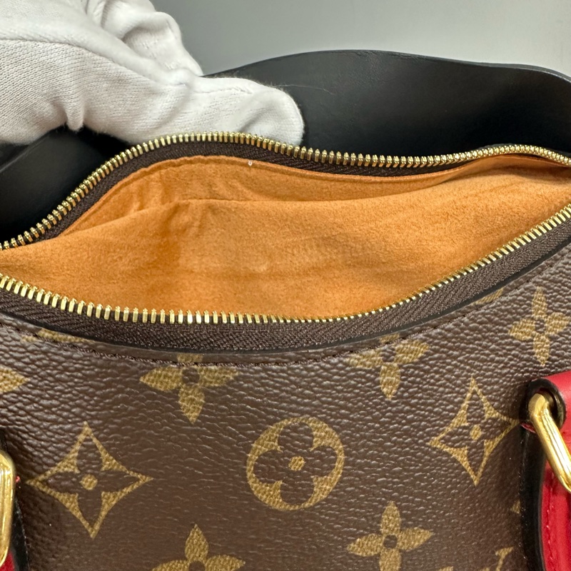 LV M41454 Tuileries 老花紅黑牛皮 手提肩背兩用包-36