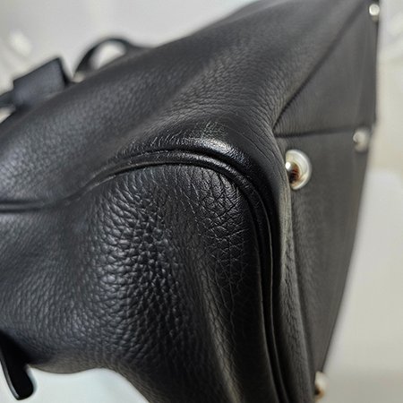 已售出*H0357 HERMES 黑色TOGO牛皮銀釦TOGO VICTORIA肩背包-3