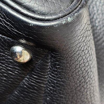 已售出*H0357 HERMES 黑色TOGO牛皮銀釦TOGO VICTORIA肩背包-8