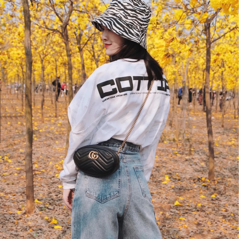 售二手 真品  【GUCCI 古馳】馬夢 476434 黑色雙 G LOGO 腰包/胸背包/手拿包/皮帶-13