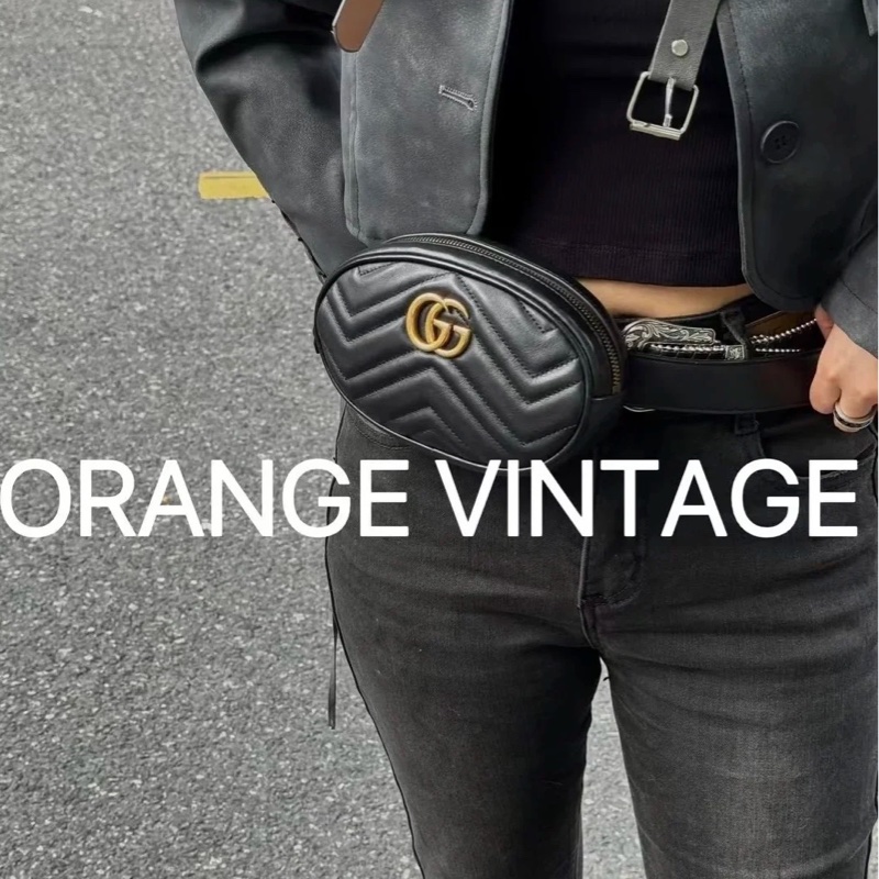 售二手 真品  【GUCCI 古馳】馬夢 476434 黑色雙 G LOGO 腰包/胸背包/手拿包/皮帶-16