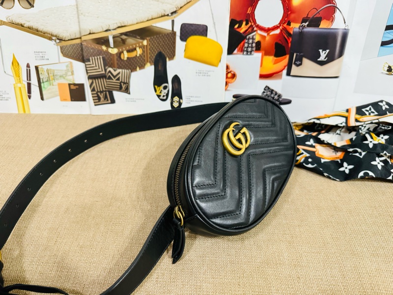 售二手 真品  【GUCCI 古馳】馬夢 476434 黑色雙 G LOGO 腰包/胸背包/手拿包/皮帶-18