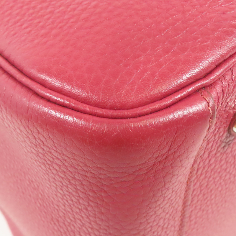 HERMES Clemence皮革Lindy 34銀扣手挽肩背兩用袋Ruby-9