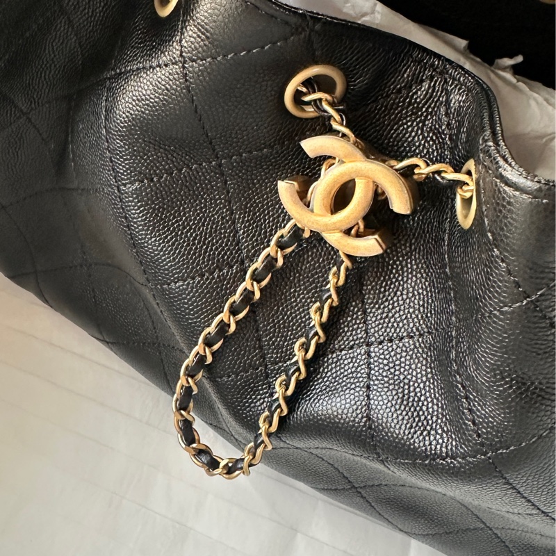 全新全配🩷Jennie同款 Chanel 25 bag 小號 黑金荔枝牛皮💛💛-2