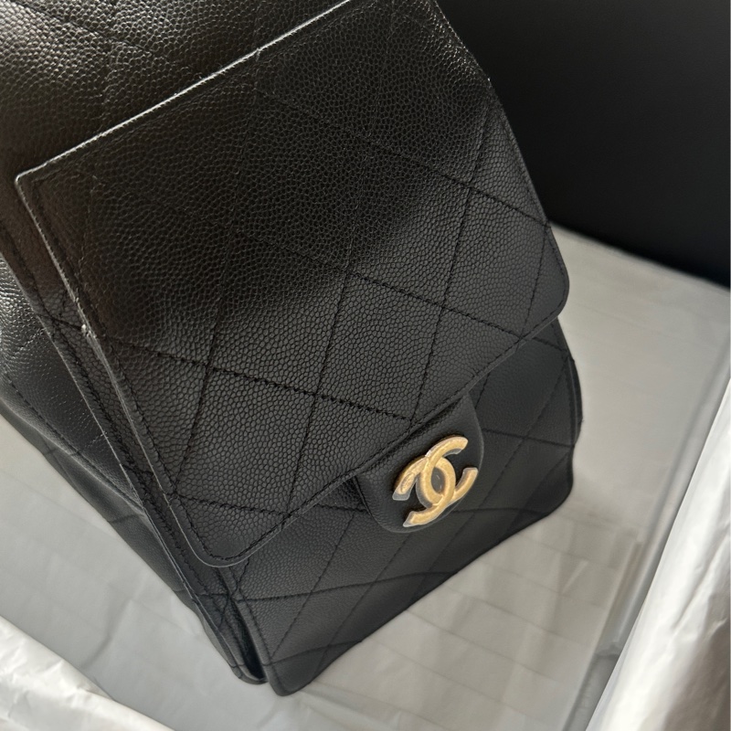 全新全配🩷Jennie同款 Chanel 25 bag 小號 黑金荔枝牛皮💛💛-3