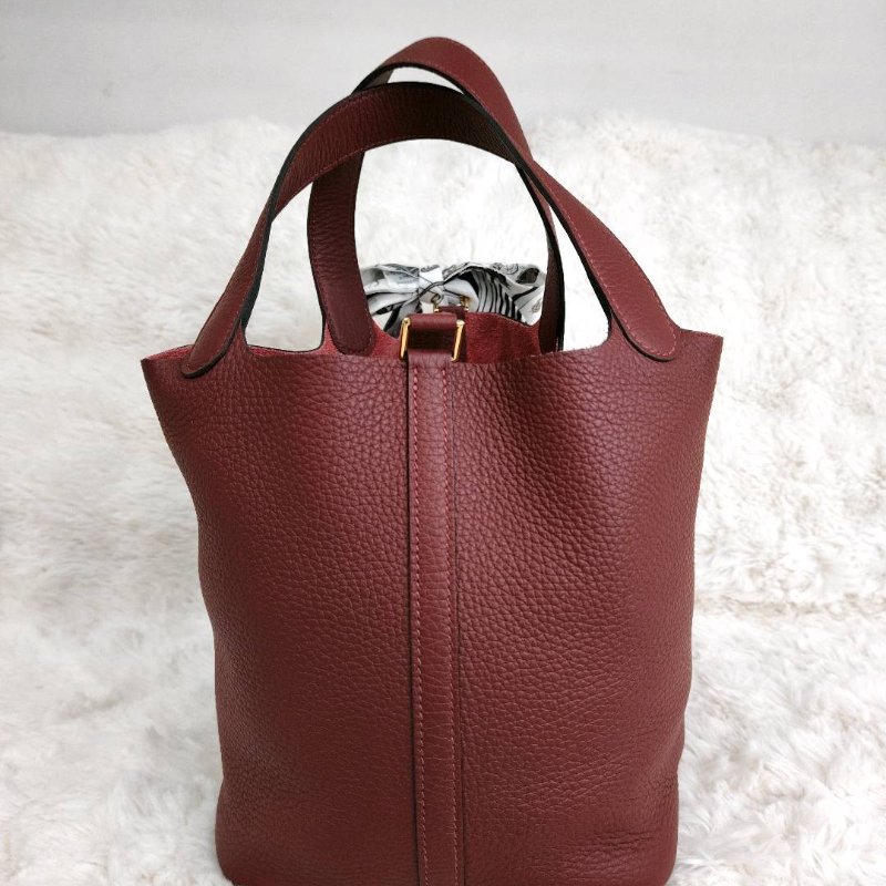 Hermes 愛馬仕 Picotin22 愛馬仕紅 金扣 W刻 大全套-1