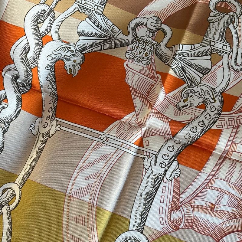 Hermès 愛馬仕神奇的駿馬騎士雙面絲巾 90*90-1