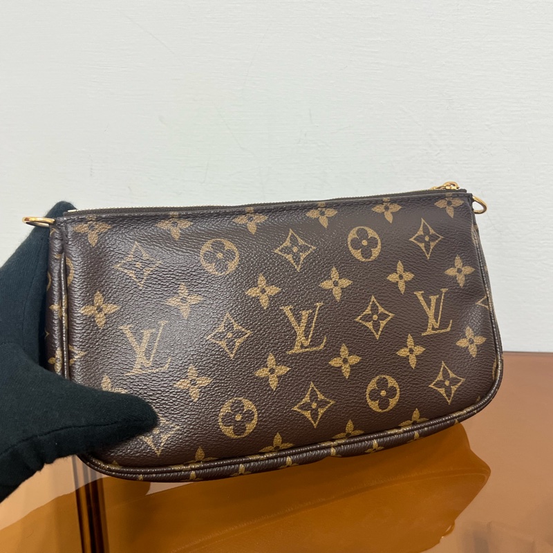 Louis Vuitton 老花五合一麻將包 綠色背帶 附防塵袋-3