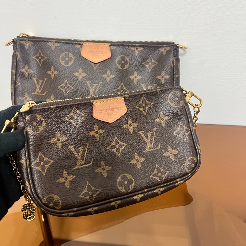 Louis Vuitton 老花五合一麻將包 綠色背帶 附防塵袋-9