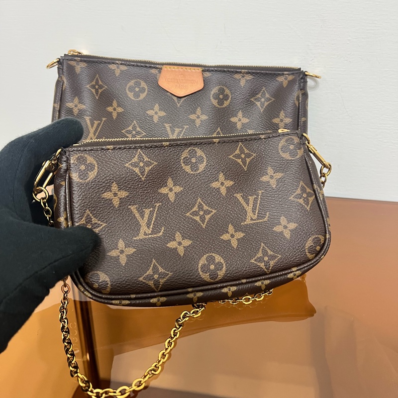 Louis Vuitton 老花五合一麻將包 綠色背帶 附防塵袋-10