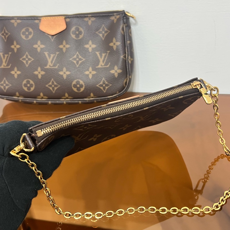 Louis Vuitton 老花五合一麻將包 綠色背帶 附防塵袋-16