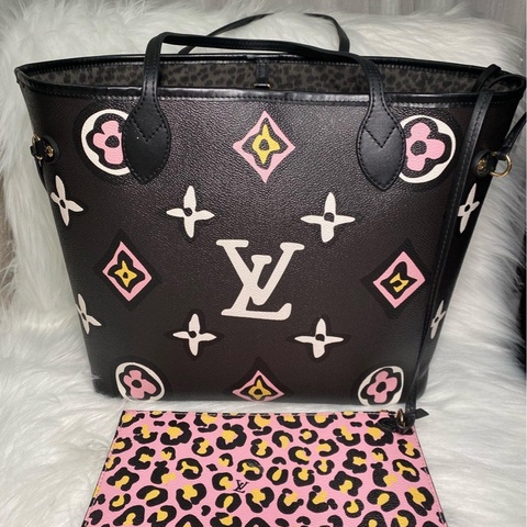 99新闲置 LOUIS VUITTON NEVERFULL 品牌老花 帆布 单肩包 中号 女款 黑色