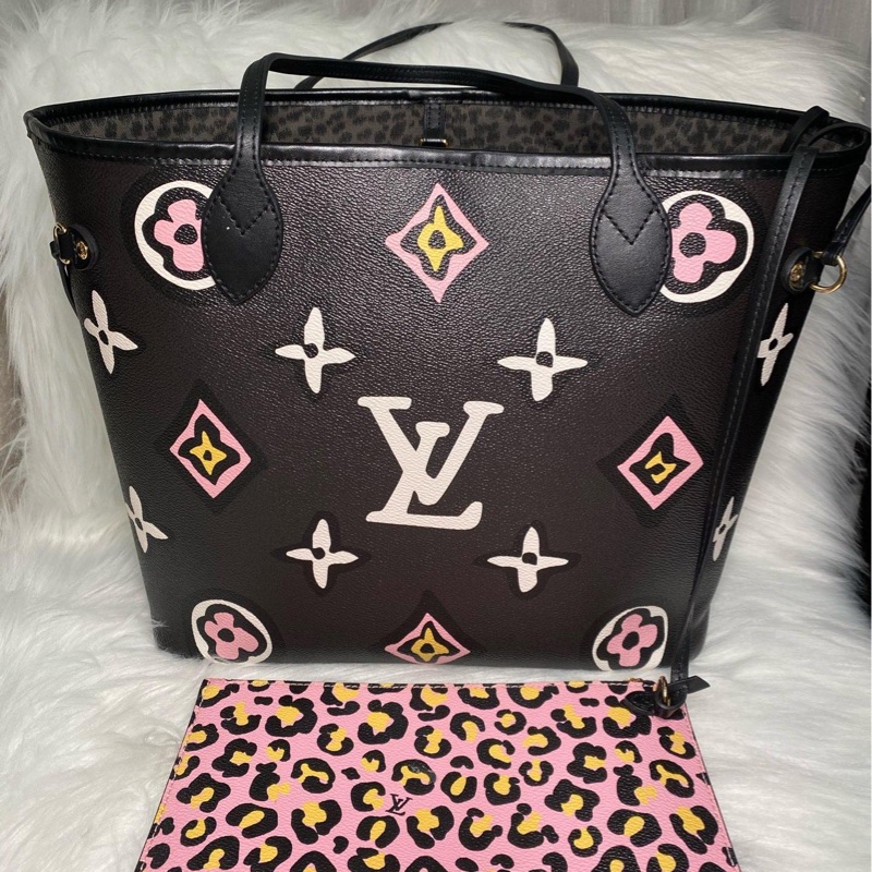 99新闲置 LOUIS VUITTON NEVERFULL 品牌老花 帆布 单肩包 中号 女款 黑色-0