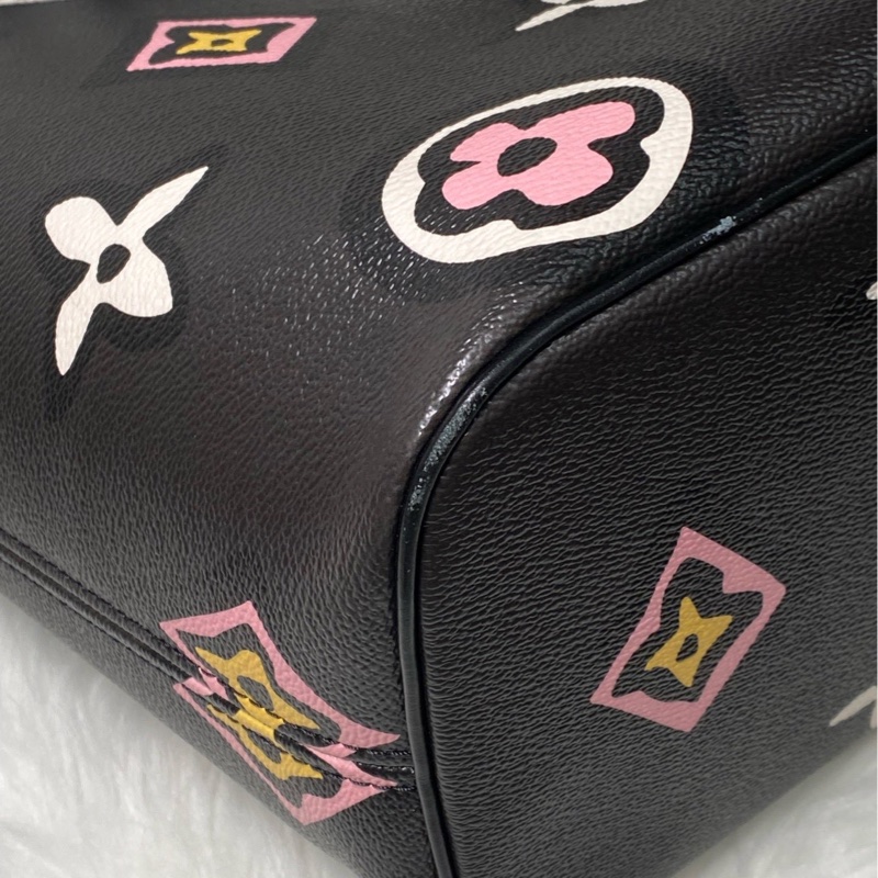 99新闲置 LOUIS VUITTON NEVERFULL 品牌老花 帆布 单肩包 中号 女款 黑色-3