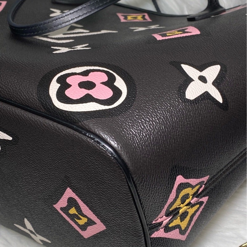 99新闲置 LOUIS VUITTON NEVERFULL 品牌老花 帆布 单肩包 中号 女款 黑色-9