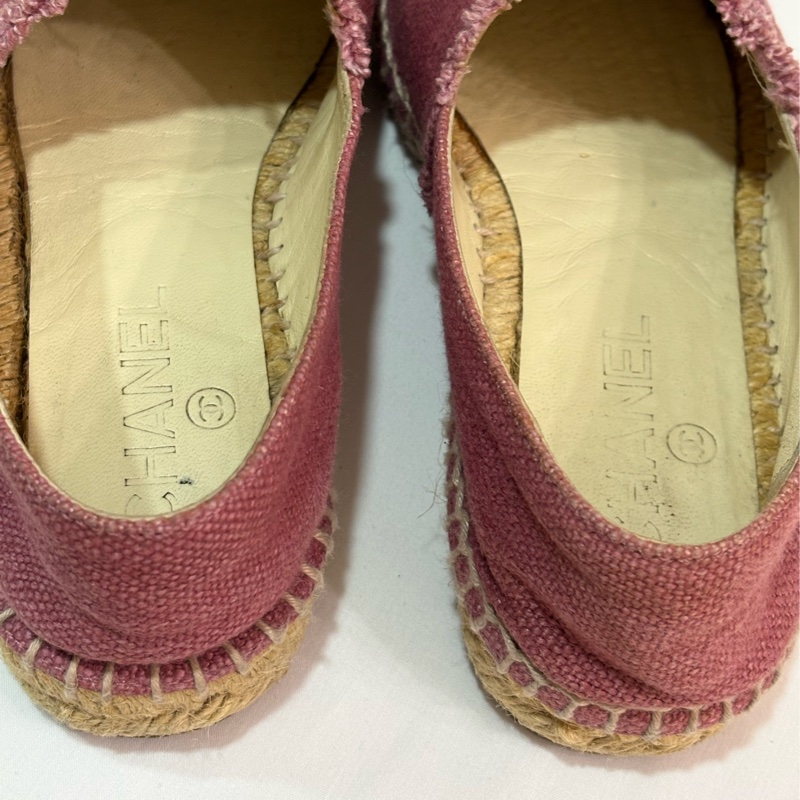 Chanel 牛仔草編鞋 漁夫鞋-9