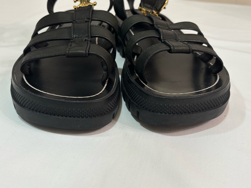 Celine 羅馬黑色涼鞋-1