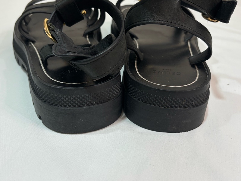 Celine 羅馬黑色涼鞋-6