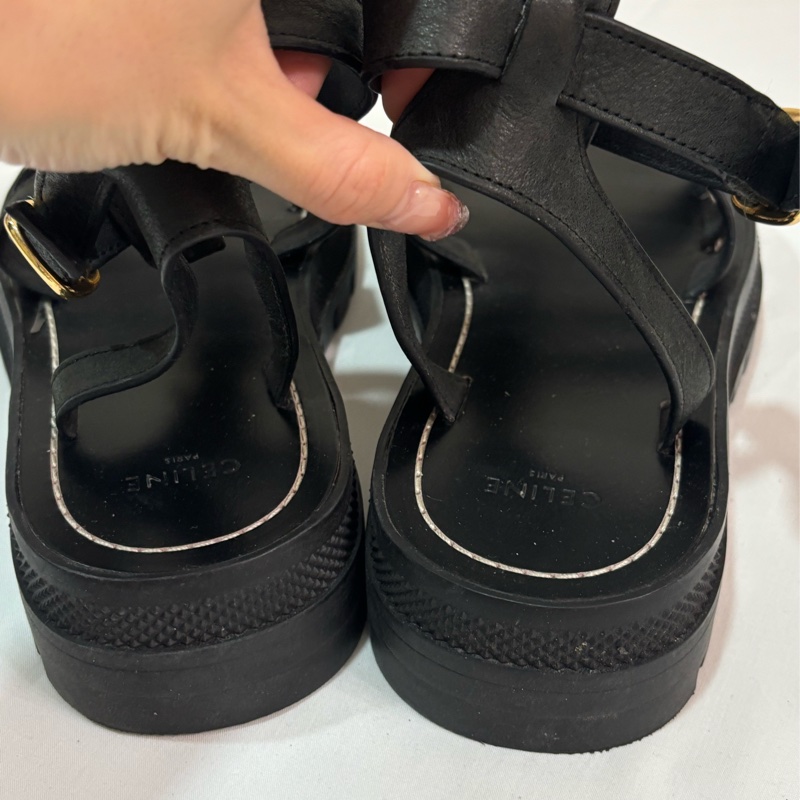 Celine 羅馬黑色涼鞋-7