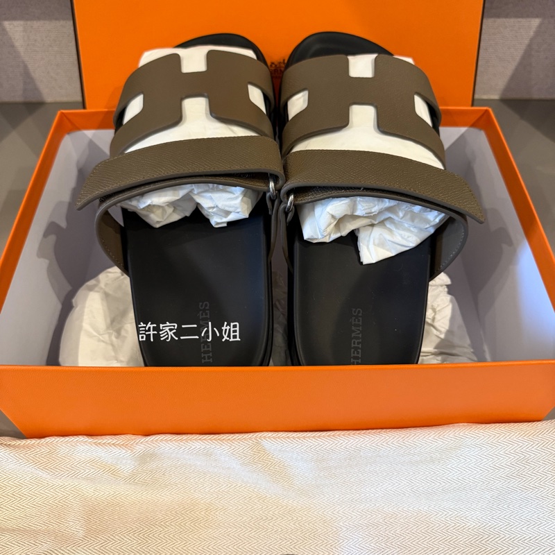 Hermes 愛馬仕二舅鞋 全新大象灰 38號-0