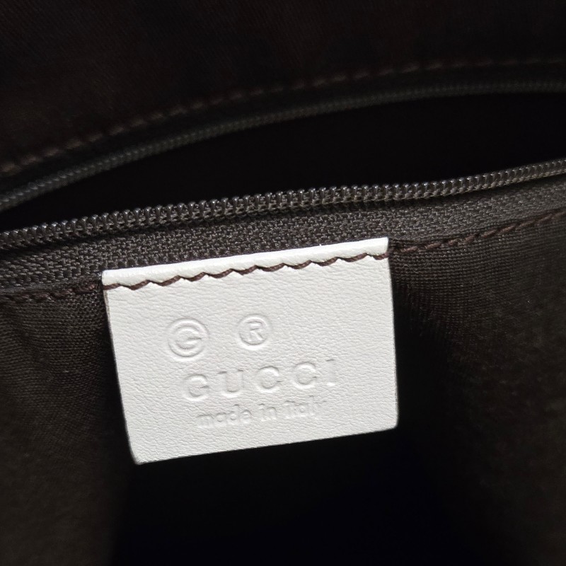 Gucci 古馳 Gucci GG logo 綠松石白色皮革包邊托特包 媽媽包-33